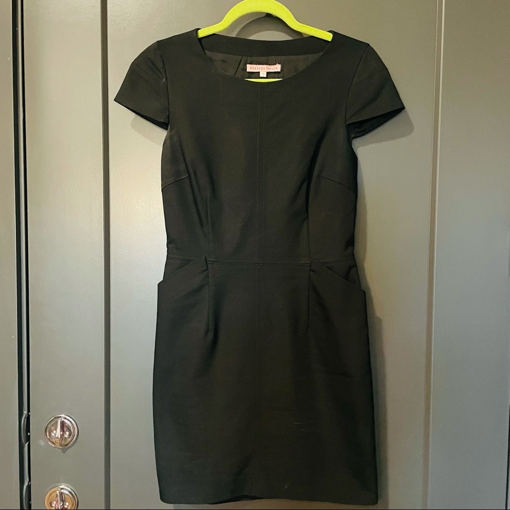 Rebecca Taylor Black Dress w/ Pockets + open back